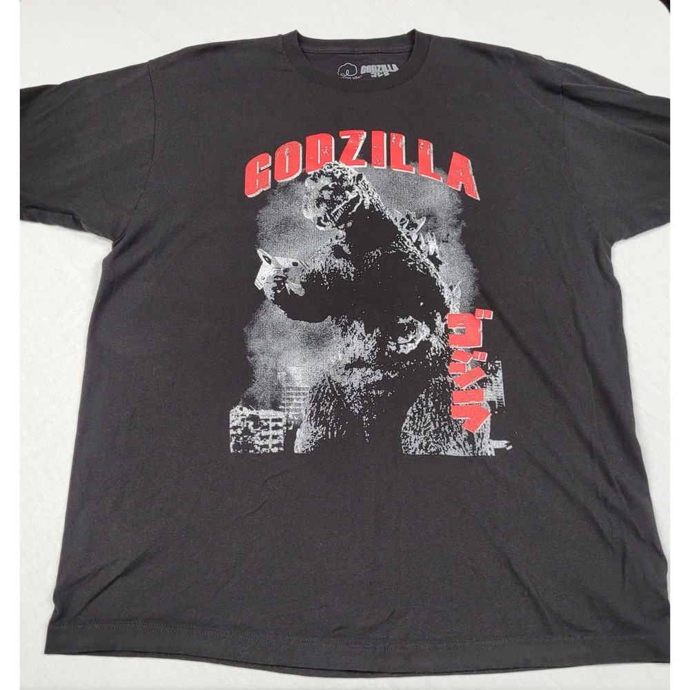 Godzilla Men's Retro Classic Graphic Print Black T-shirt Size XL (46/48)